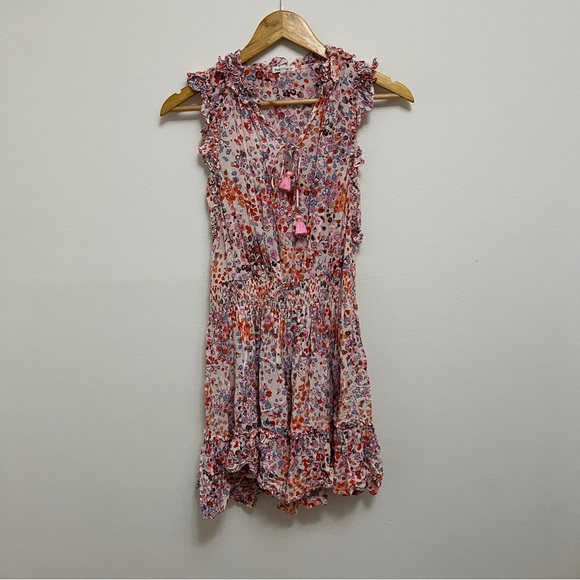 Poupette St Barth Triny Mini Dress in Pink Murrina Ruffle Size XS - Picture 4 of 7